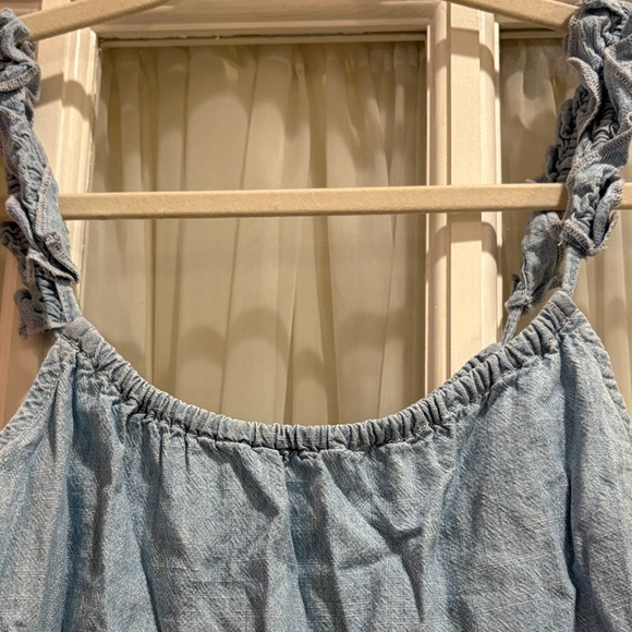 Madewell Blue Ruffle Tank Top - Picture 3 of 5
